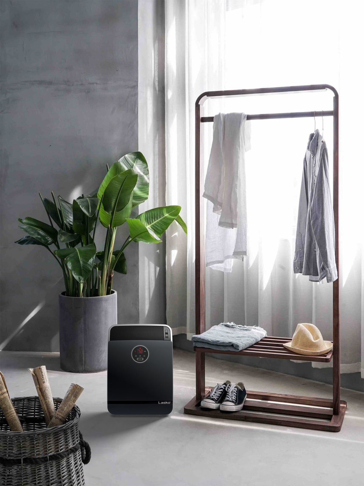 Lasko 18" Ceramic Console Space Heater: 2 Heat Settings, Remote, Timer, Adjustable Louvers, Thermostat