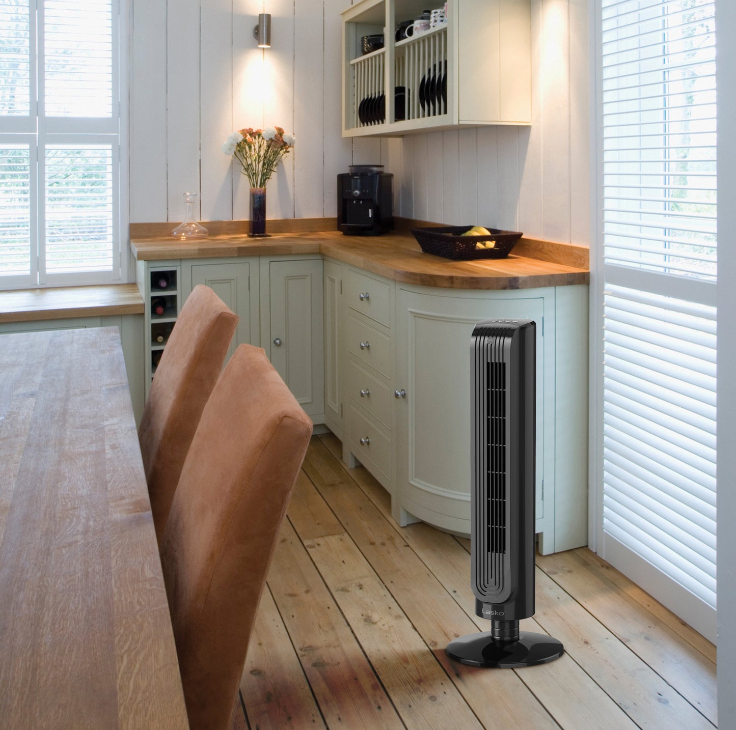 Lasko 32" Tower Fan: Oscillating, 3-Speed, Remote, Timer, Ionizer, Black
