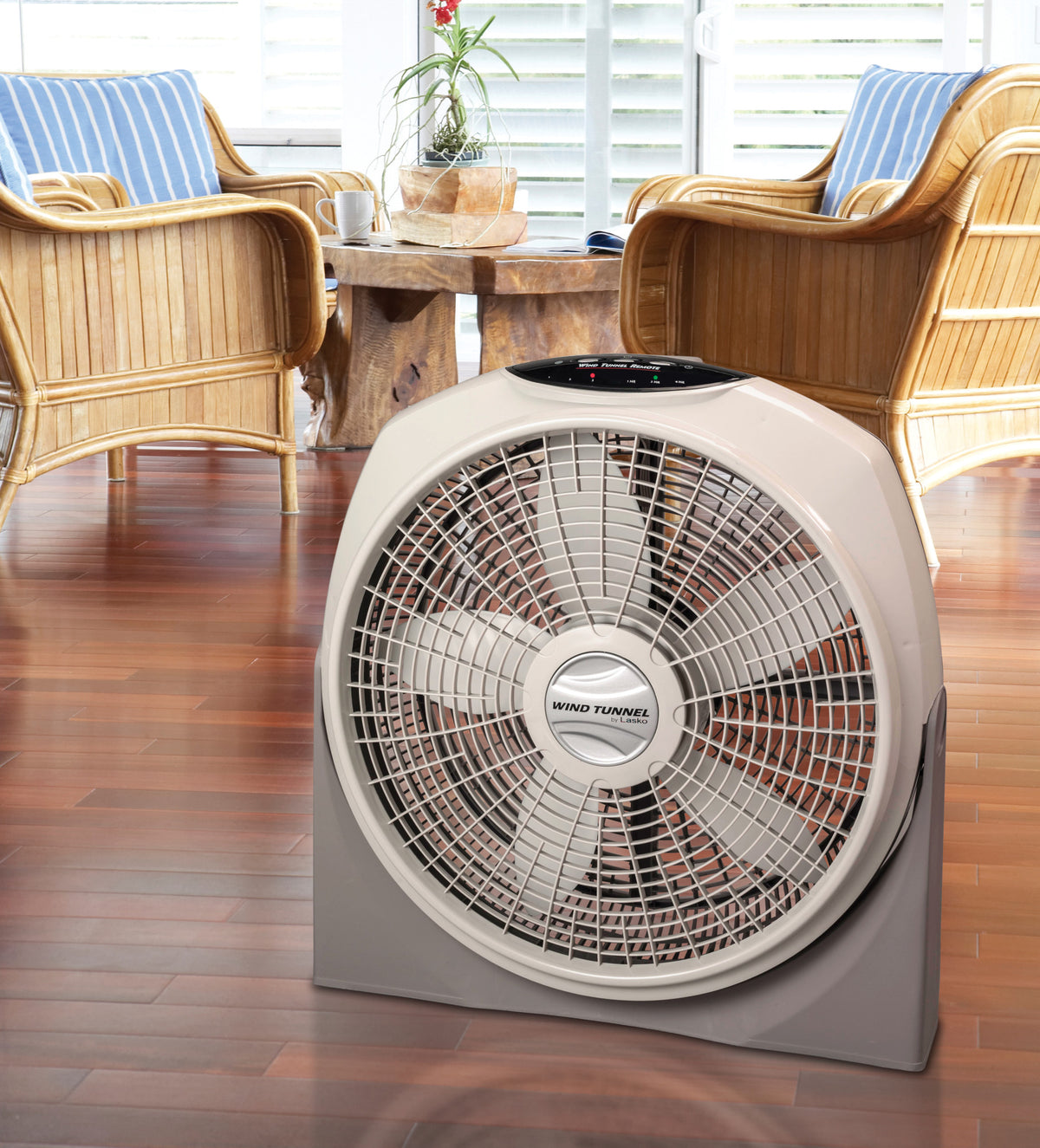 Lasko Wind Tunnel 20" Air Circulator Fan: Wall Mount, 3-Speed, Remote, Timer