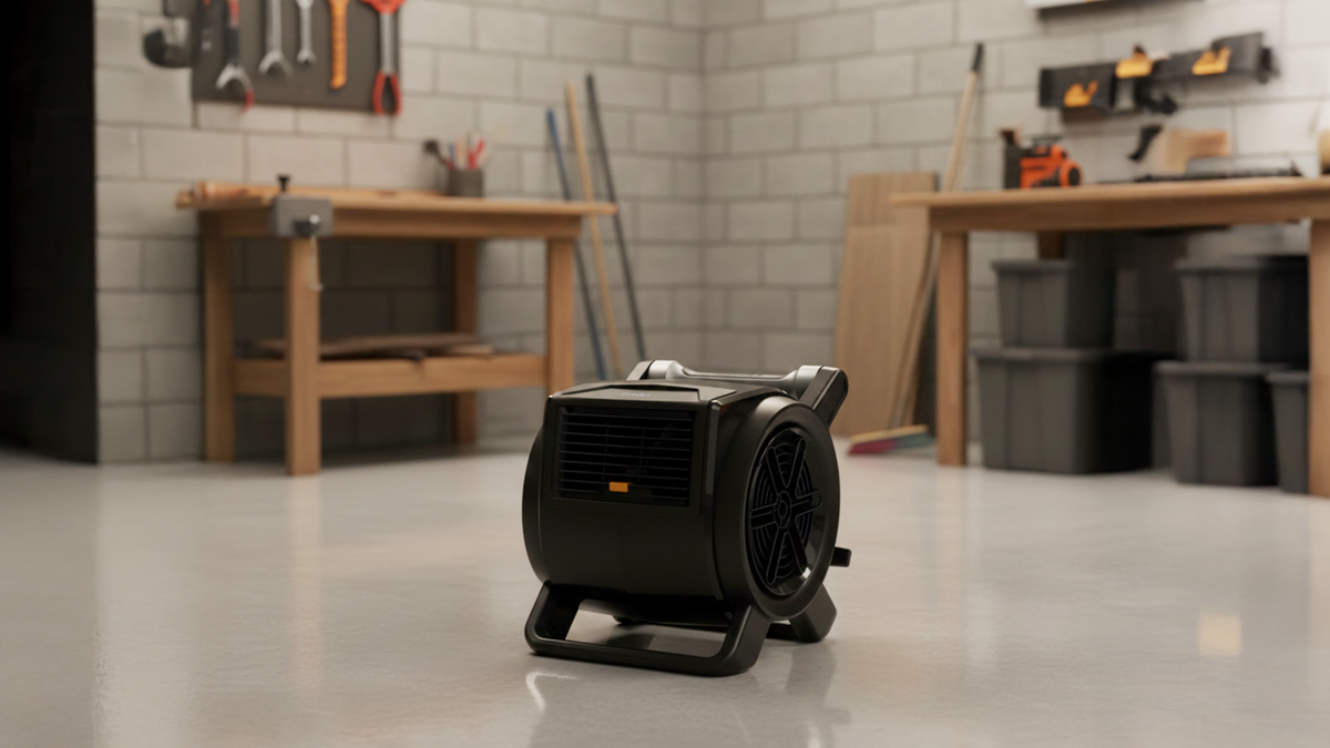 Lasko 14" DC Air Mover Blower Fan: 9-Speed, High Velocity, 2 Outlets, Pivoting