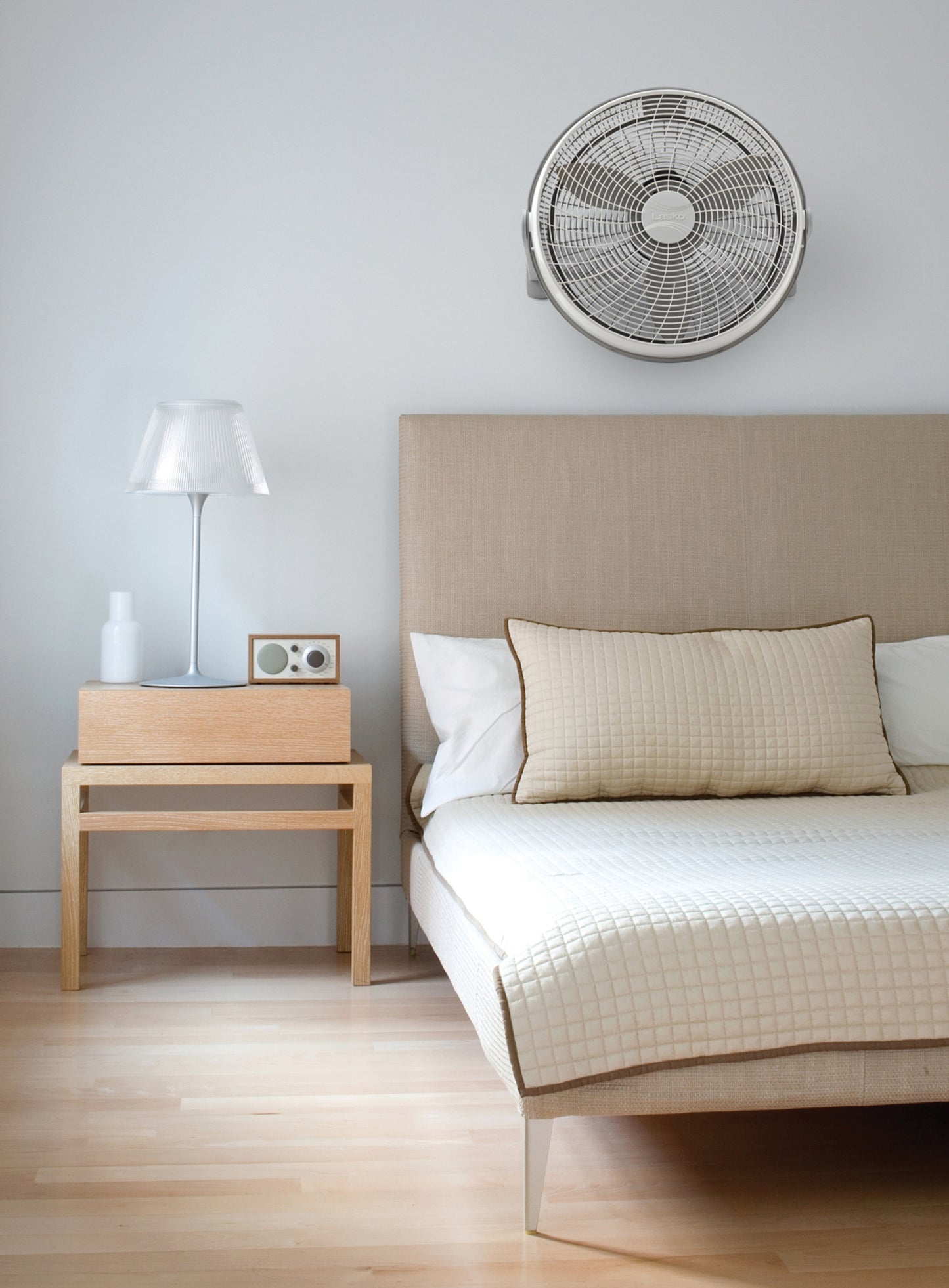 Lasko 20" Air Circulator Fan: Wall Mount, 3-Speed, Pivoting, Silver
