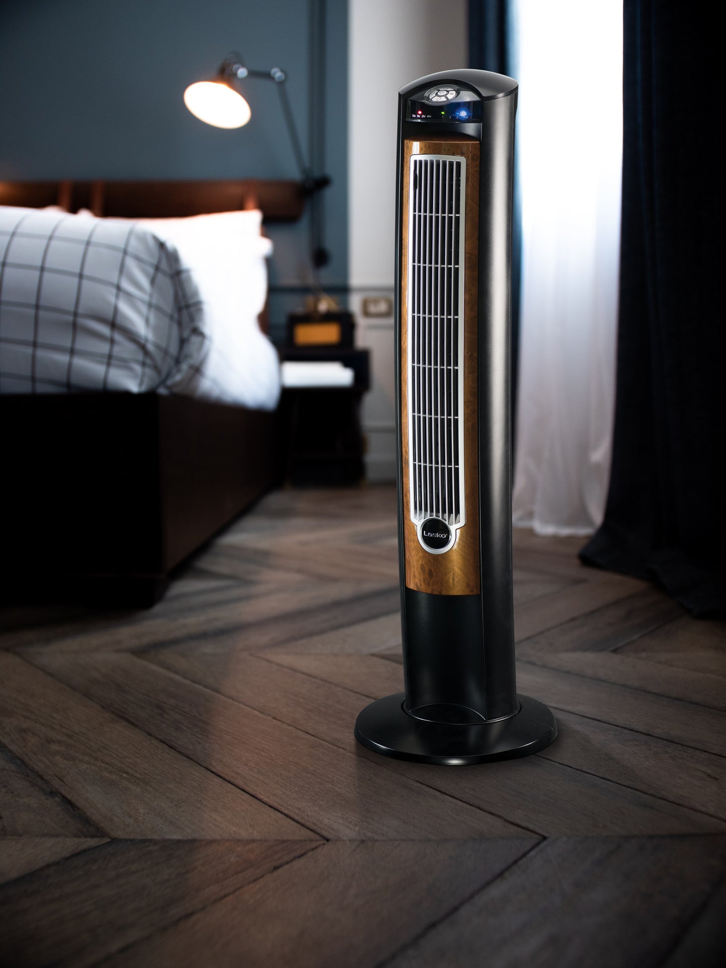 Lasko Wind Curve 42" Tower Fan: Oscillating, 3-Speed, Remote, Ionizer, Black