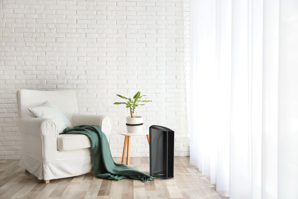 Lasko 22" Tower Air Purifier: 4-Speed, True HEPA, Timer, Dream Mode