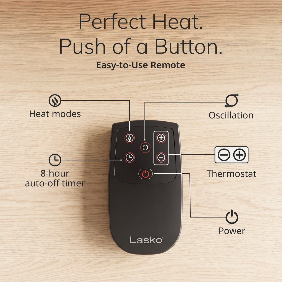 Lasko 23" Ceramic Tower Space Heater: Oscillating, 2 Heat Settings, Remote, Timer, Thermostat