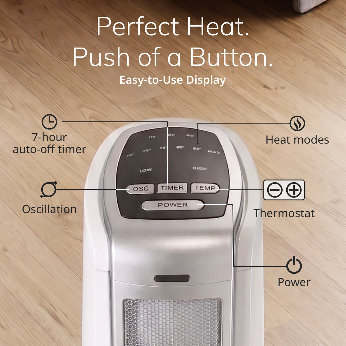Lasko 23" Ceramic Tower Space Heater: Oscillating, 2 Heat Settings, Timer, Thermostat