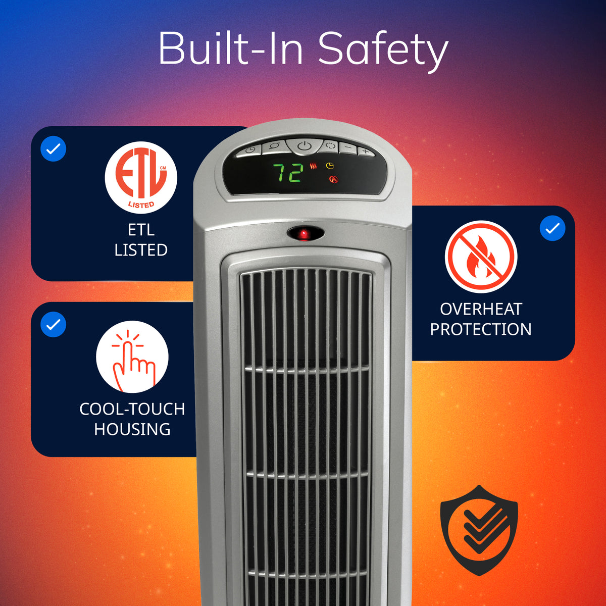 Lasko 23" Ceramic Tower Space Heater: Oscillating, 2 Heat Settings, Remote, Timer, Thermostat