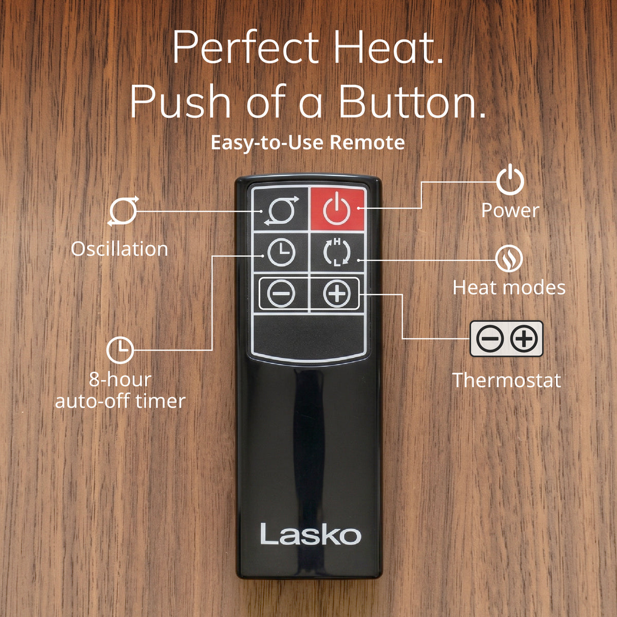 Lasko 23" Ceramic Tower Space Heater: Oscillating, 2 Heat Settings, Remote, Timer, Thermostat
