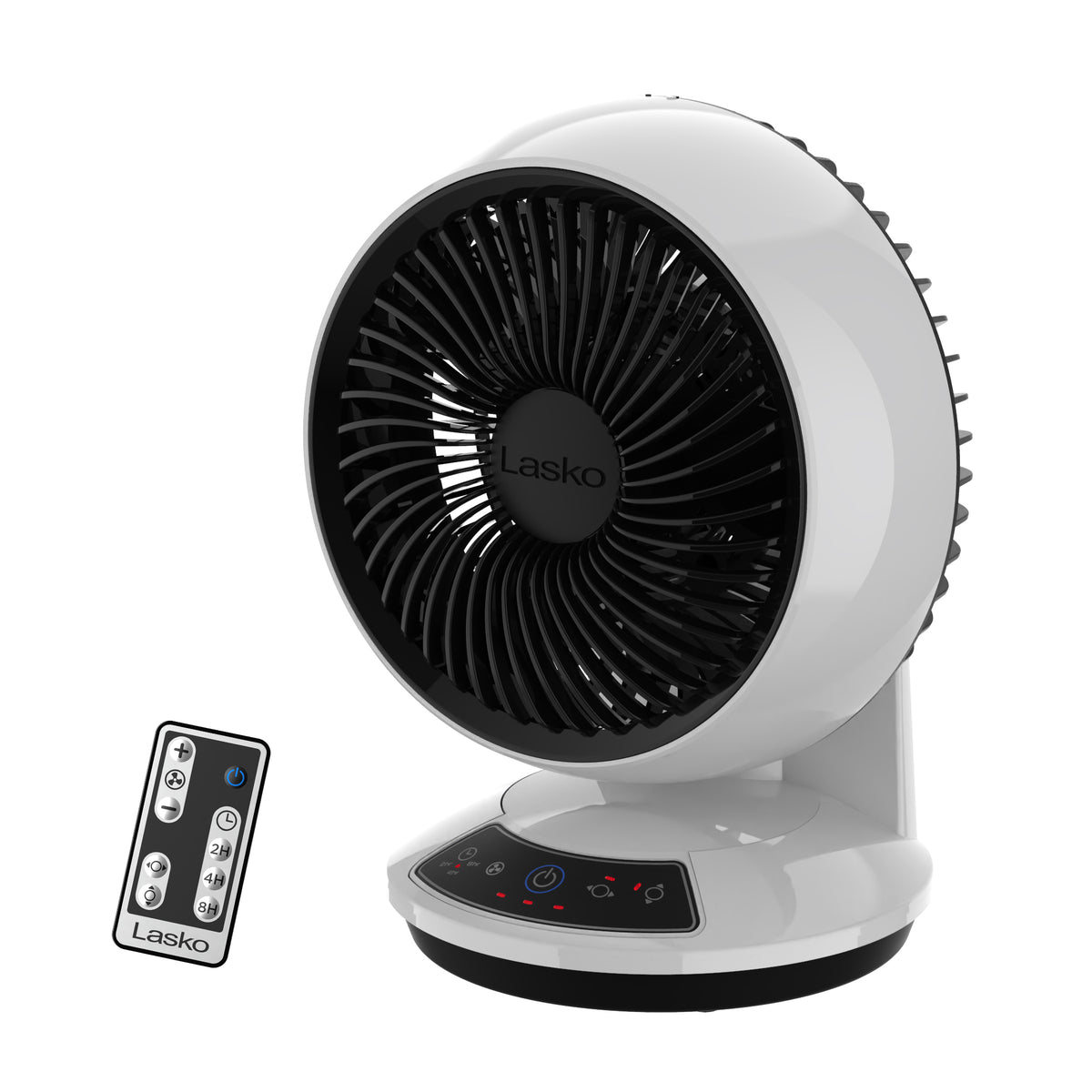 Lasko Whirlwind 7" Table Fan: Dual Oscillation, 3-Speed, Remote