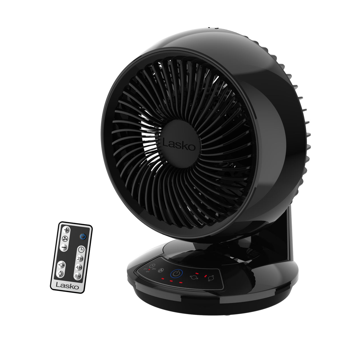 Lasko Whirlwind 7" Table Fan: Dual Oscillation, 3-Speed, Remote