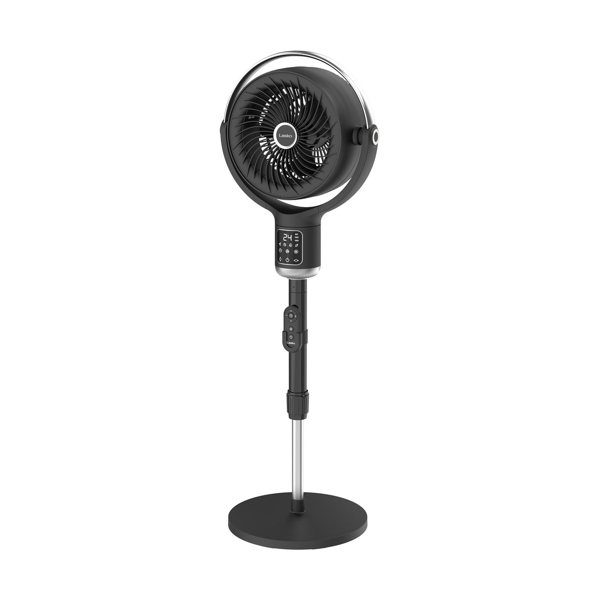 Lasko Whirlwind 7" DC Pedestal Fan: Dual Oscillation, 24-Speed, Remote, Timer