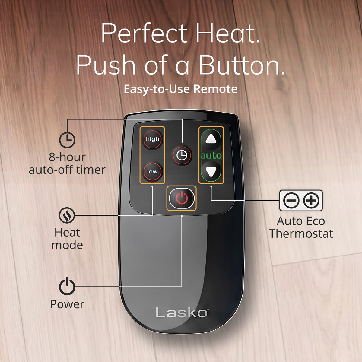Lasko 18" Ceramic Console Space Heater: 2 Heat Settings, Remote, Timer, Adjustable Louvers, Thermostat