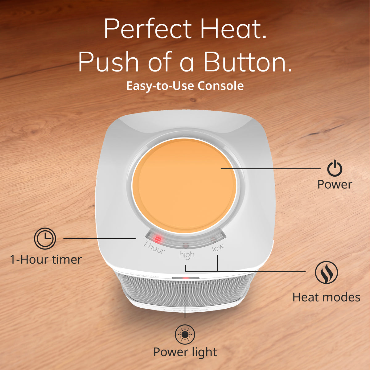 Lasko 8" Bathroom Ceramic Space Heater: 2 Heat Settings, ALCI Safety Plug, Timer