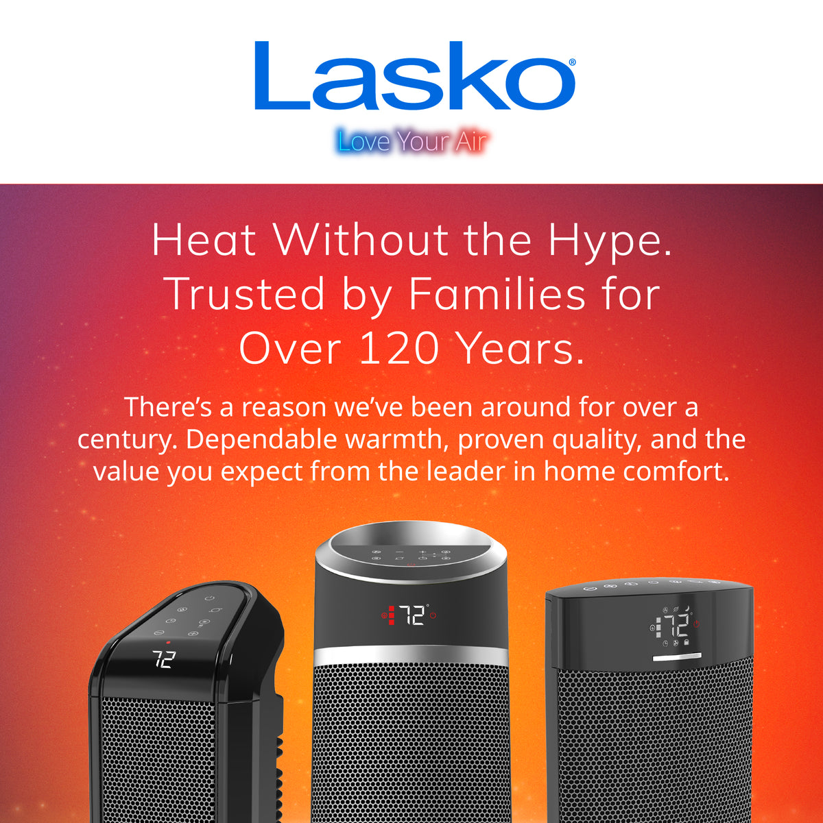 Lasko 8" Bathroom Ceramic Space Heater: 2 Heat Settings, ALCI Safety Plug, Timer