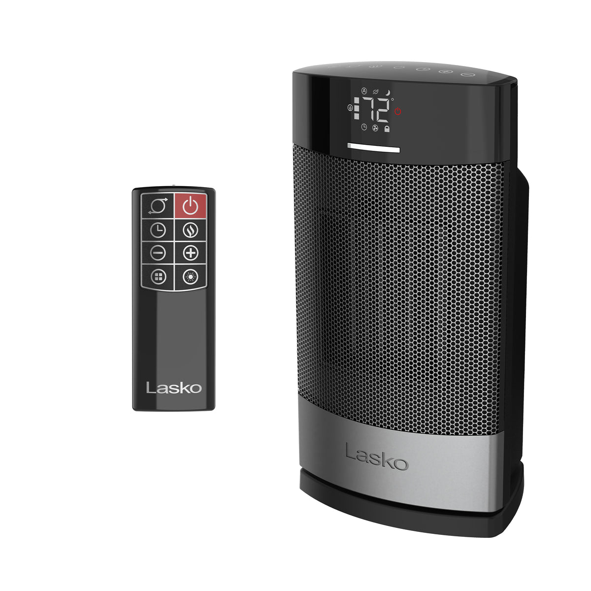 Lasko Ellipse 12" Ceramic Space Heater: Oscillating, 3 Heat Settings, Remote, Timer, Tip-Over Switch, Child Lock, Thermostat