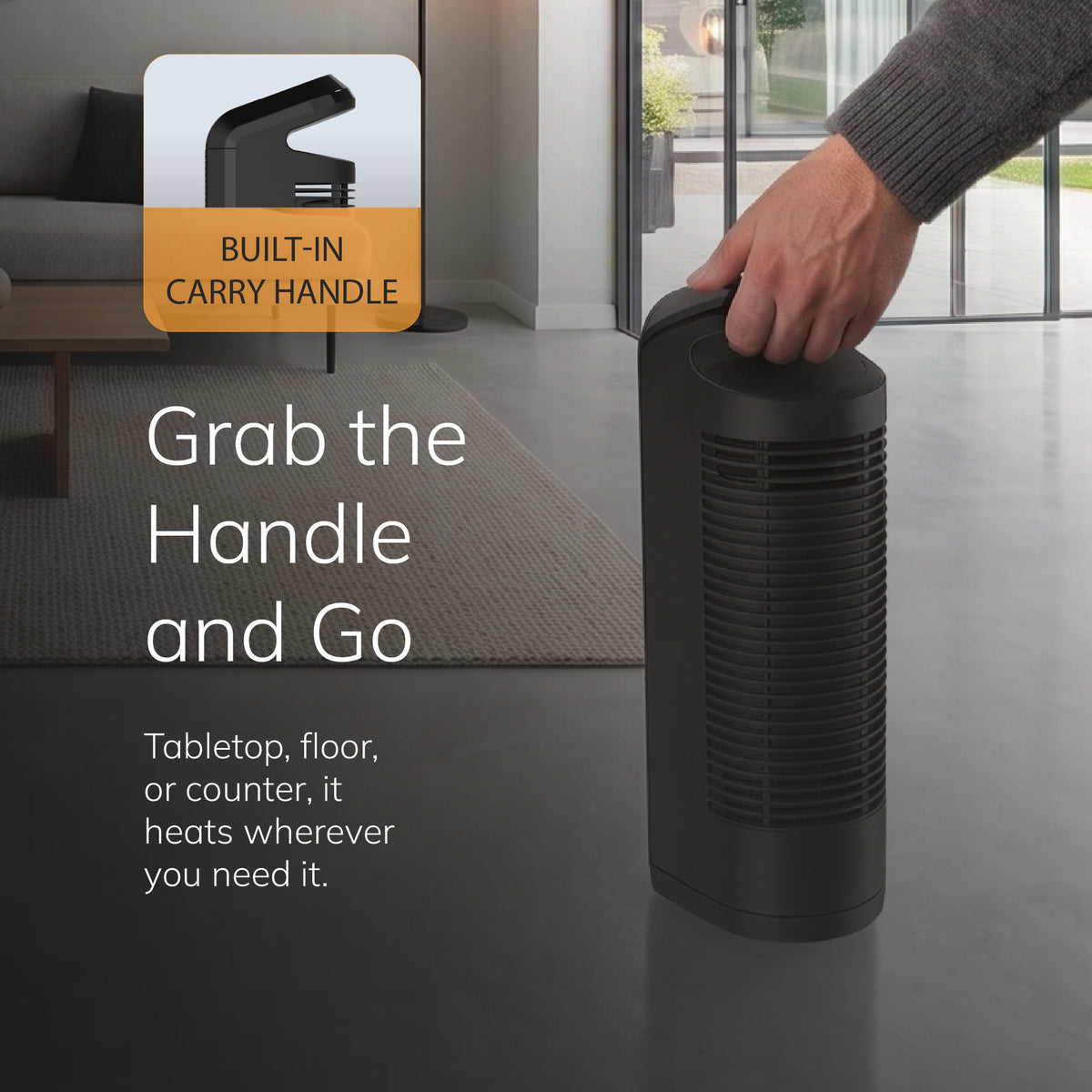 Lasko 16" Ceramic Tower Space Heater: Oscillating, 2 Heat Settings, Thermostat