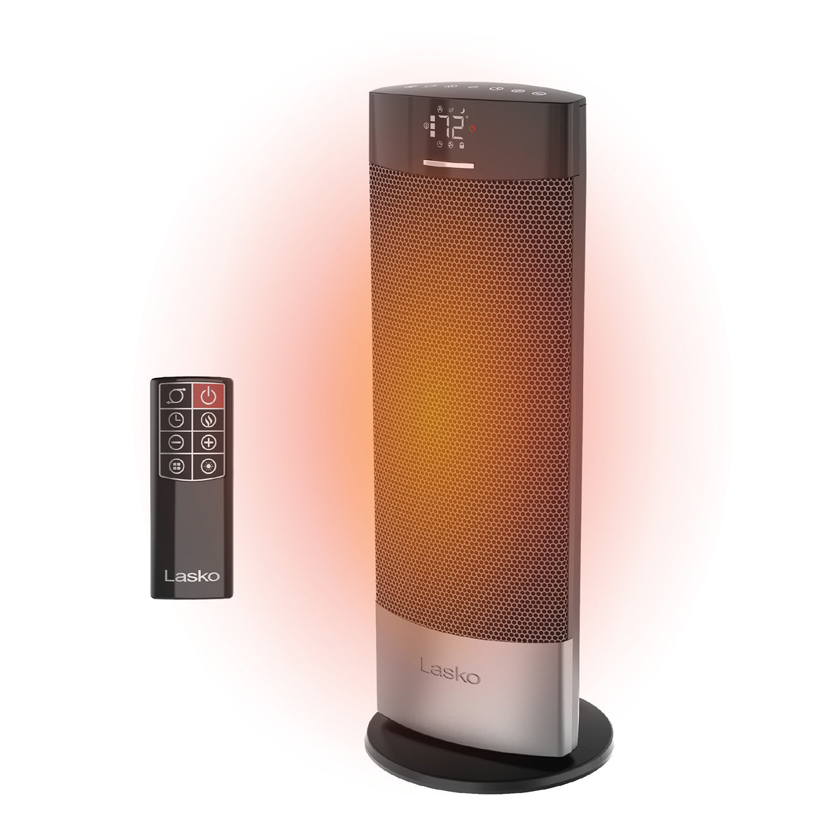 Lasko Ellipse 18" Ceramic Tower Space Heater: Oscillating, 3 Heat Settings, Remote, Timer, Tip-Over Switch, Child Lock, Thermostat