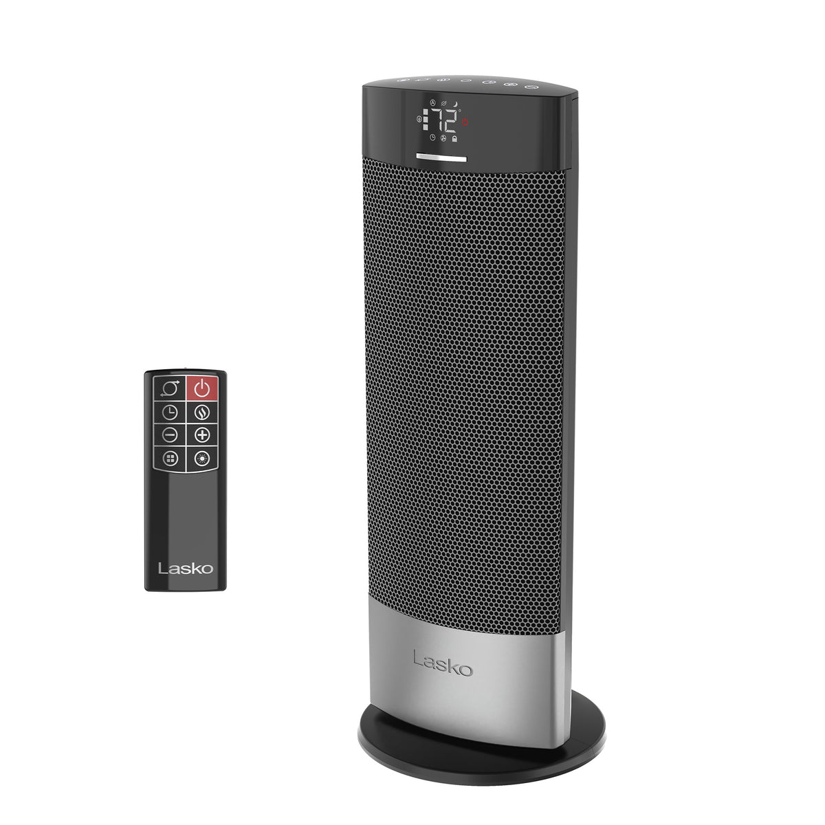 Lasko Ellipse 18" Ceramic Tower Space Heater: Oscillating, 3 Heat Settings, Remote, Timer, Tip-Over Switch, Child Lock, Thermostat