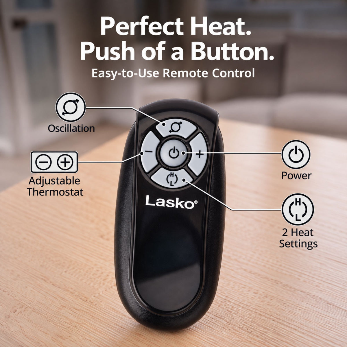 Lasko 22" Ceramic Tower Space Heater: Oscillating, 2 Heat Settings, Remote, Thermostat