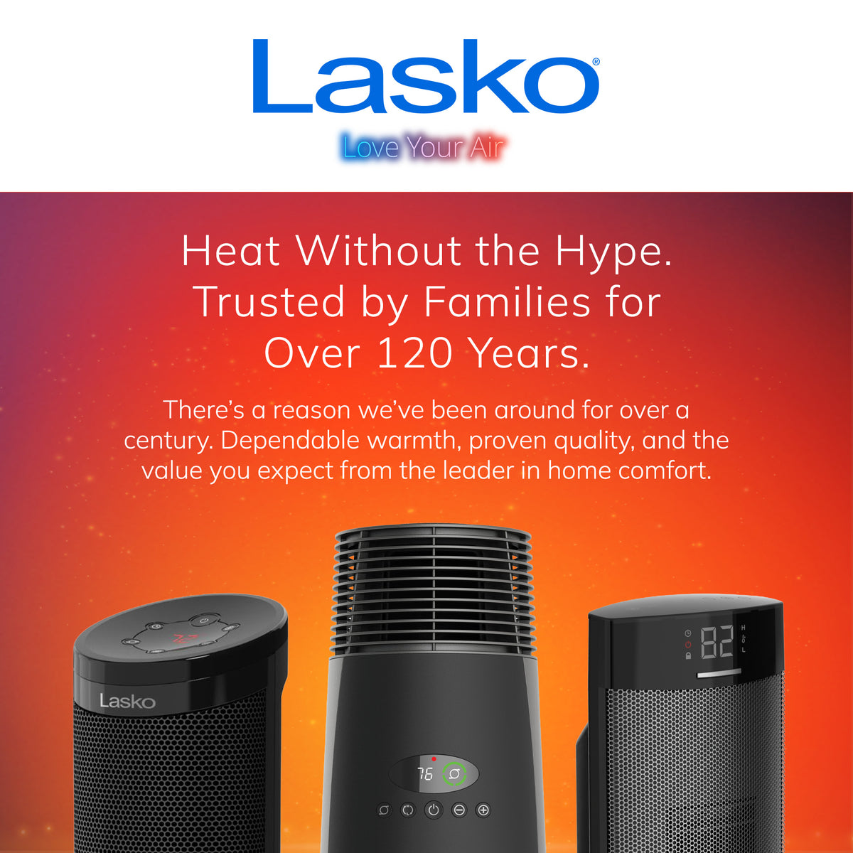 Lasko 22" Ceramic Tower Space Heater: Oscillating, 2 Heat Settings, Remote, Thermostat