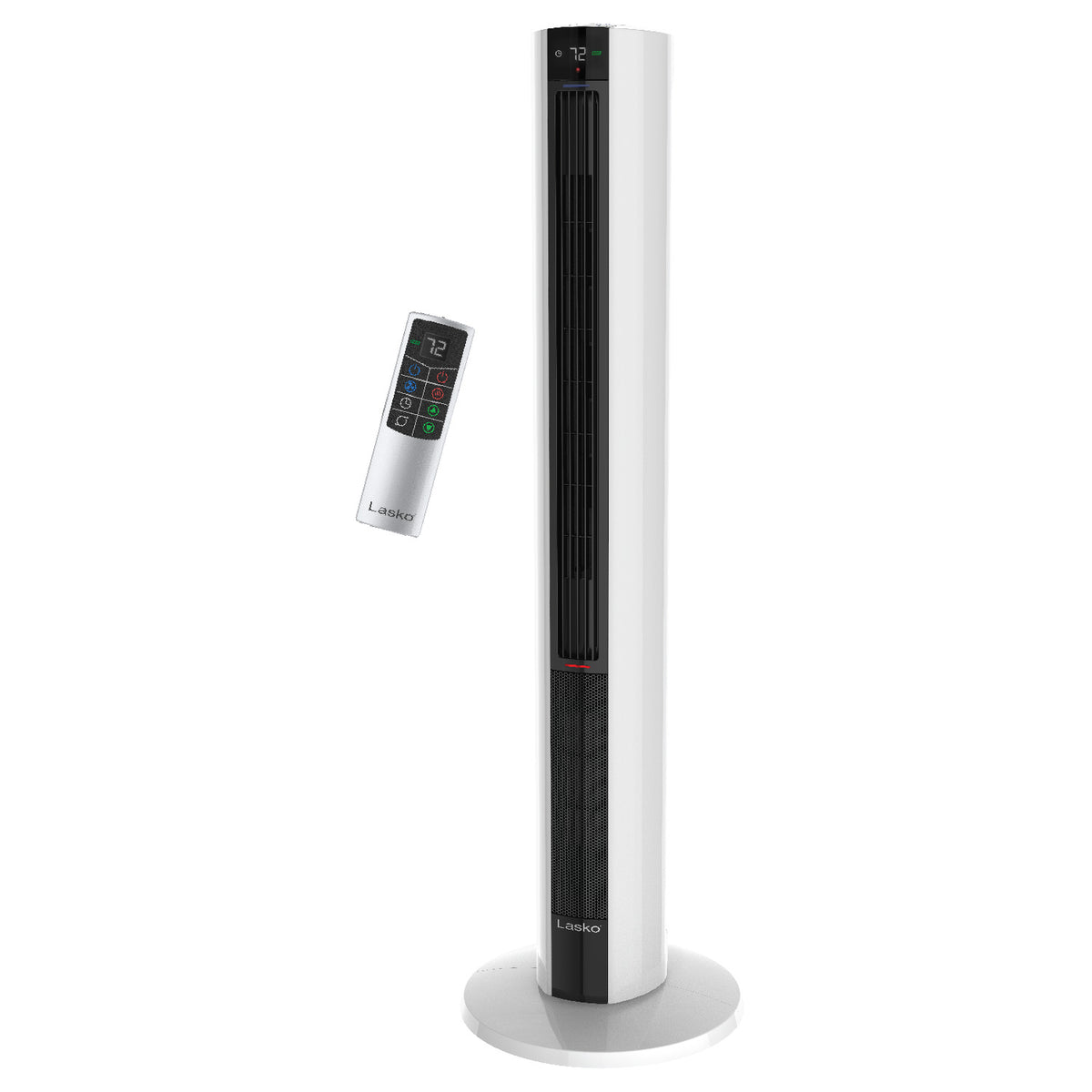 Lasko DUO Comfort 42" Tower Fan and Ceramic Space Heater: Oscillating, 3 Heat Settings, 4 Fan Speeds, Remote, Timer, Tip-Over Switch, White