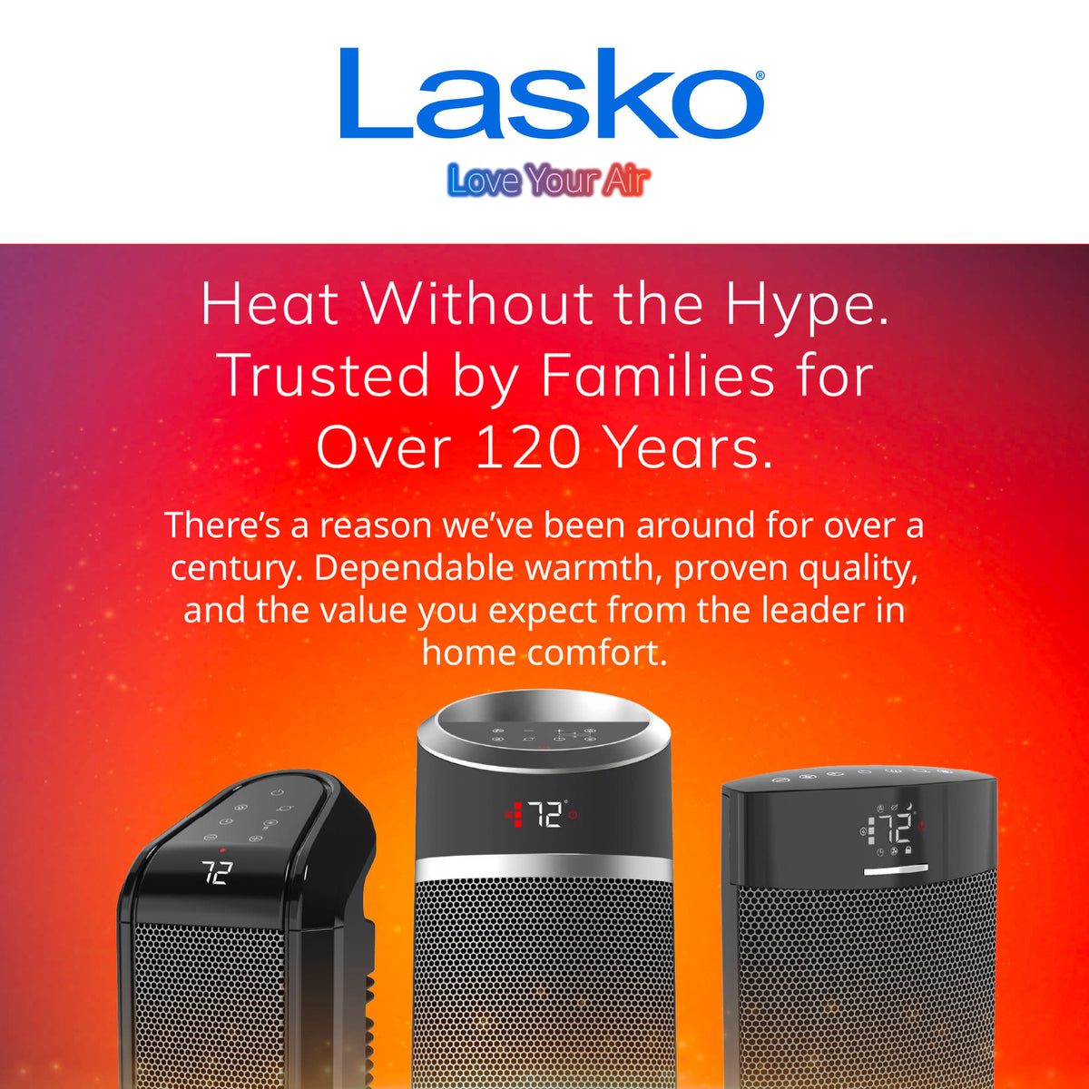 Lasko 9" Ceramic Space Heater: Oscillating, 2 Heat Settings, Timer, Tip-Over Switch