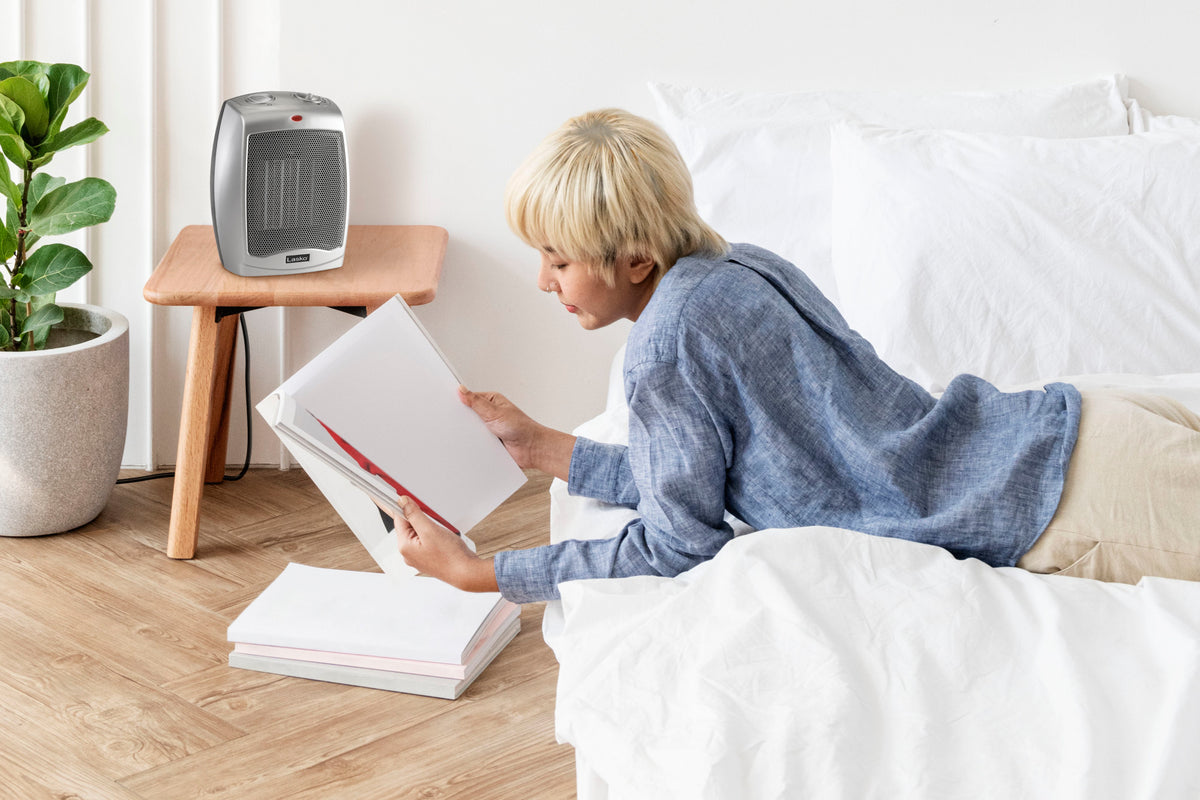 Lasko 9" Ceramic Space Heater: Overheat Protection, 2 Heat Settings, Thermostat