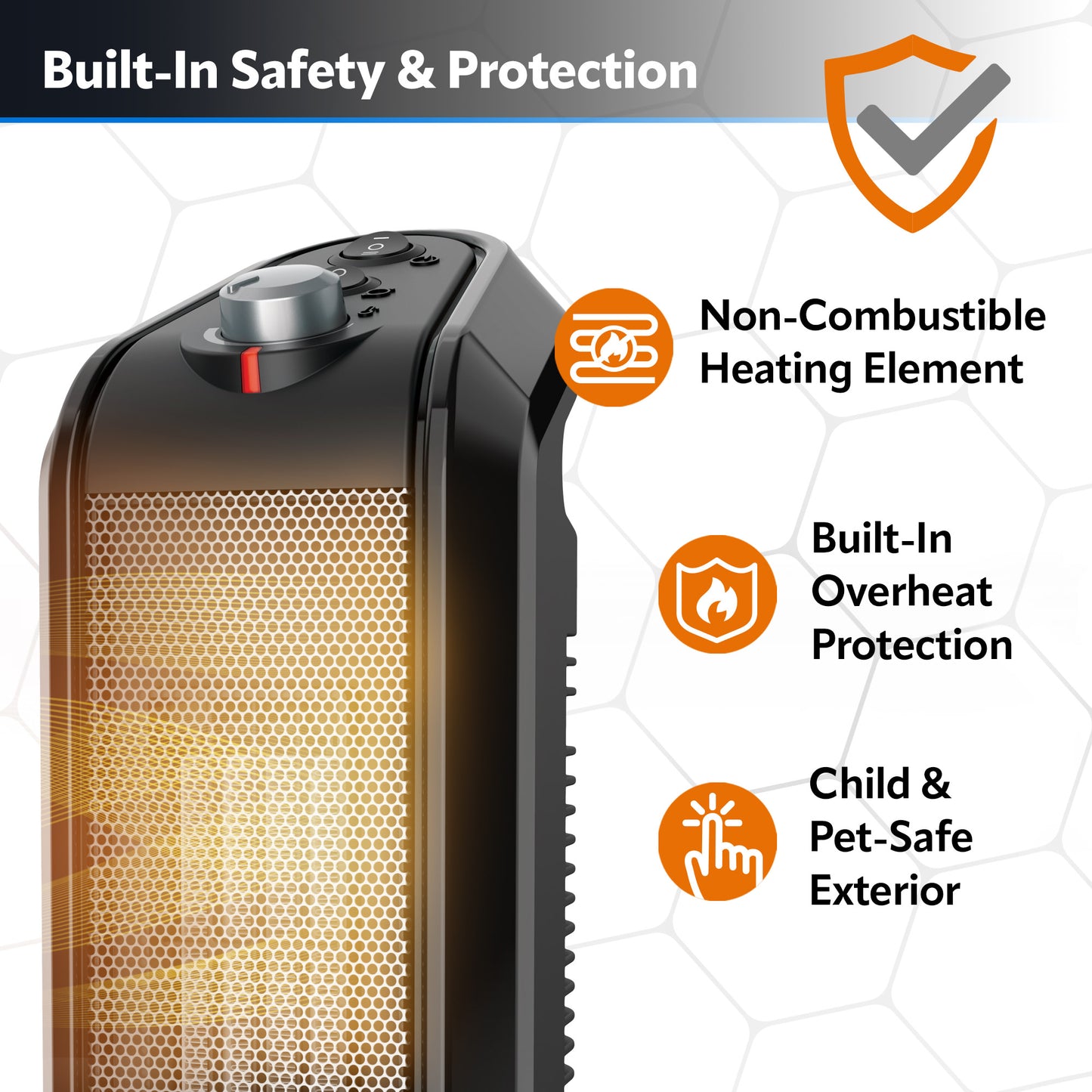 Lasko 1500W Electric Oscillating Ceramic Tower Space Heater, CT16451, Gray