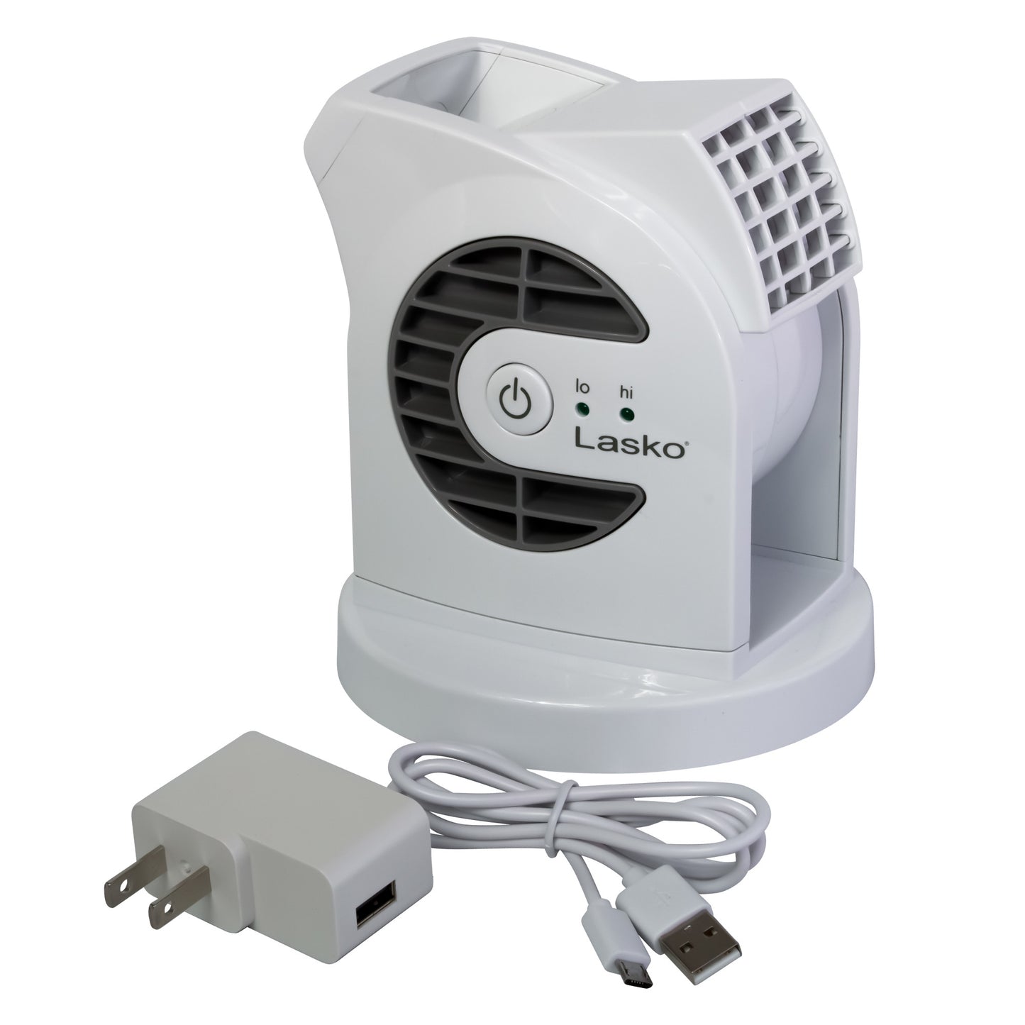 Lasko MyCool 6" Mini USB DC Blower Fan: 2-Speed, Pivoting, White