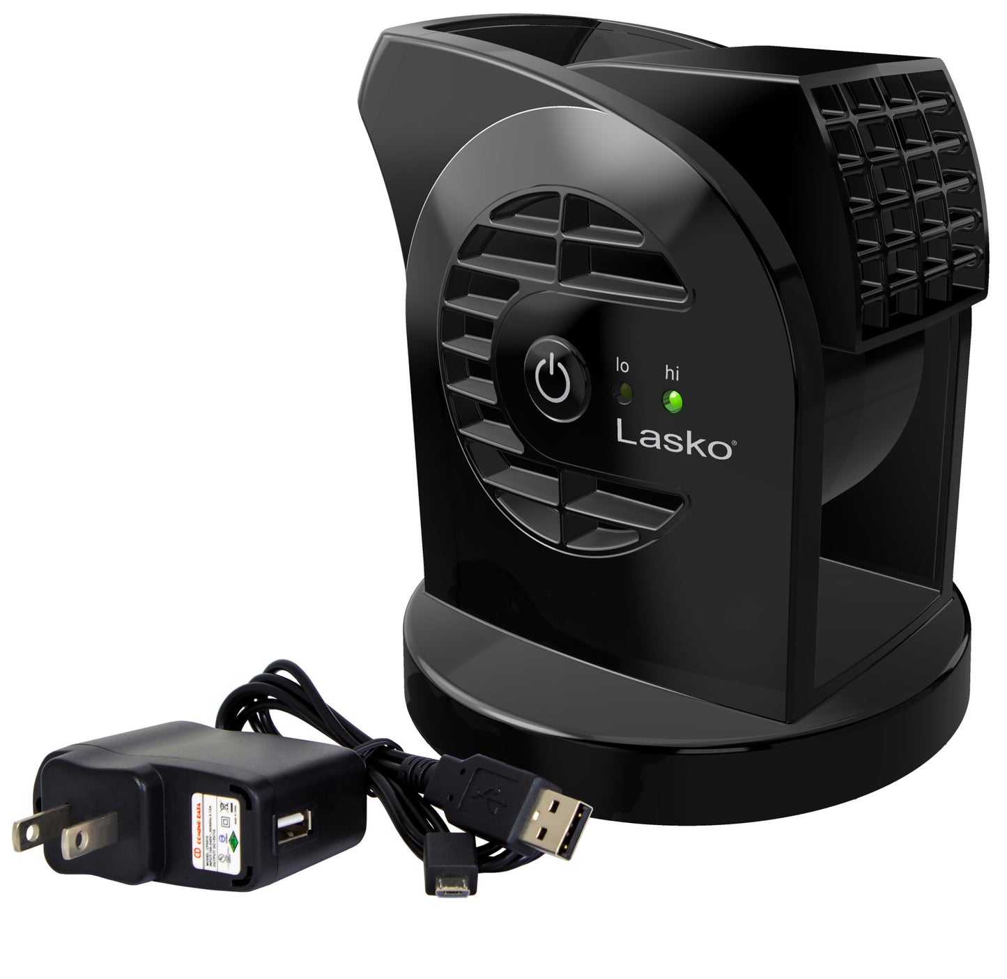Lasko MyCool 6" Mini USB DC Blower Fan: 2-Speed, Pivoting, Black