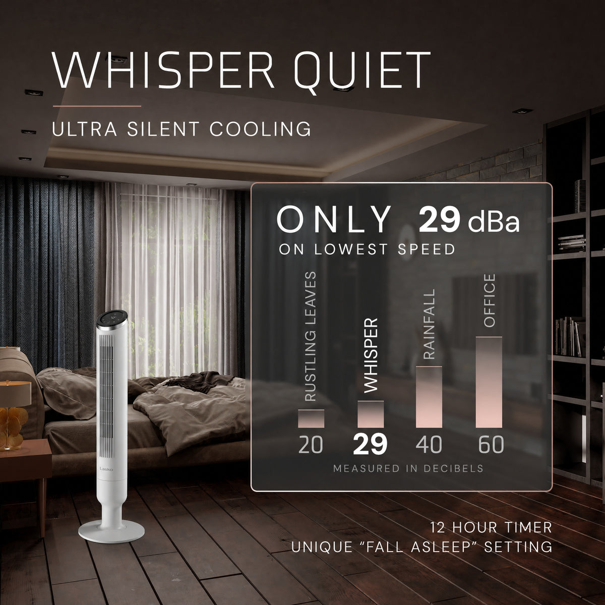 Lasko Apex 42" Tower Fan: Oscillating, 6-Speed, Remote, Timer