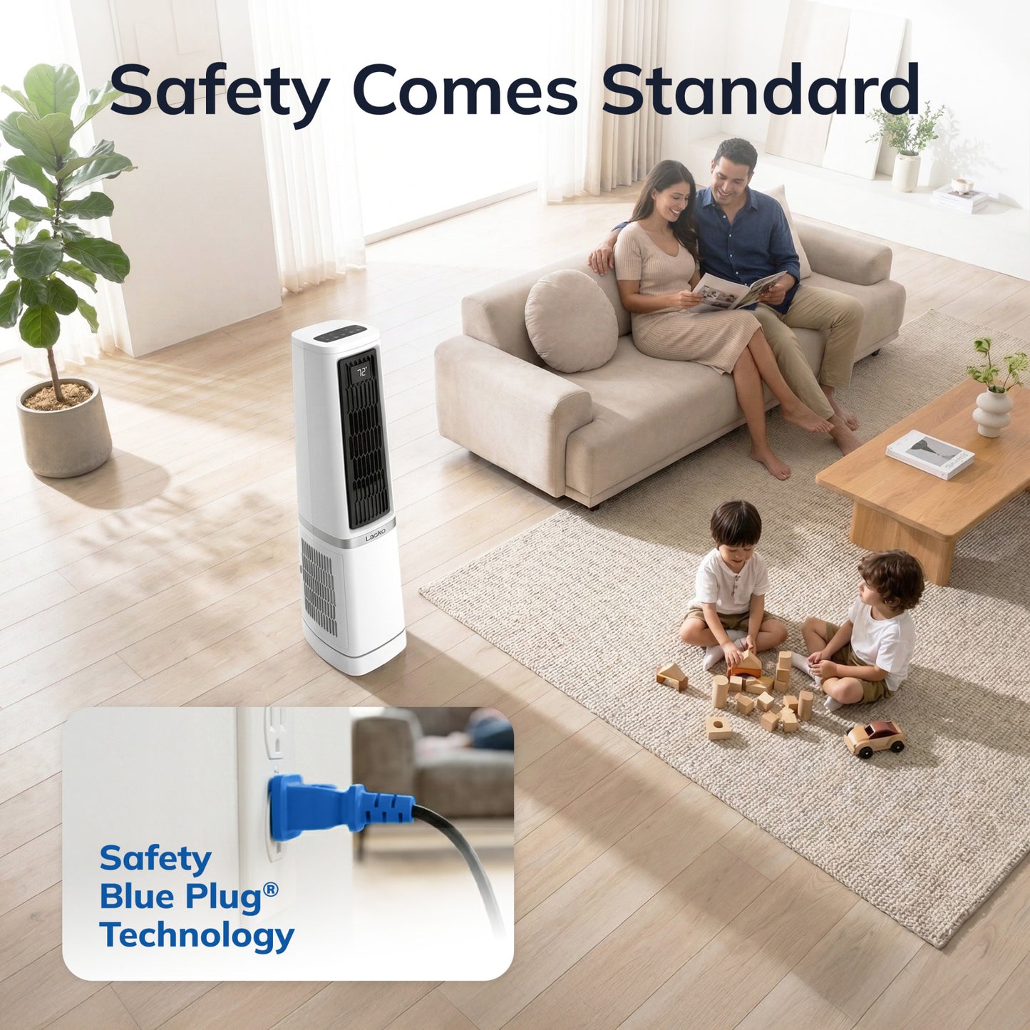 Lasko Stratus 35" DC Tower Fan: Oscillating, 12-Speed, High Velocity, Remote, White