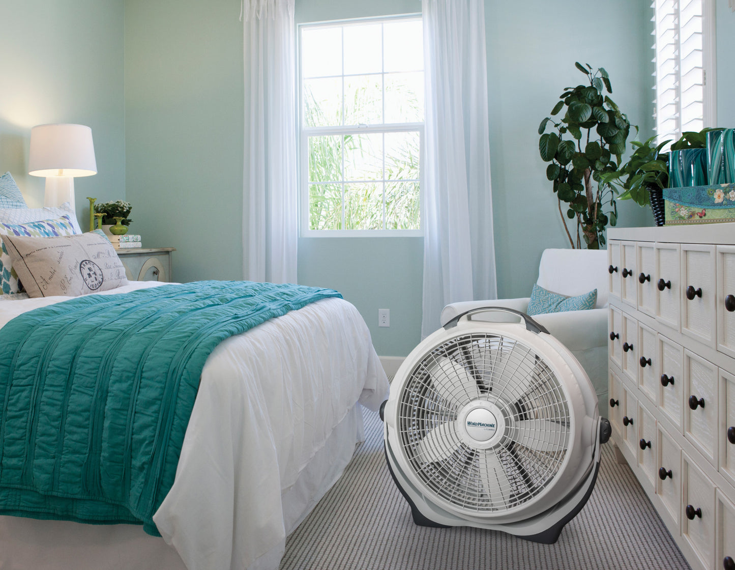 Lasko Wind Machine 20" Air Circulator Fan: 3-Speed, Pivoting, Gray