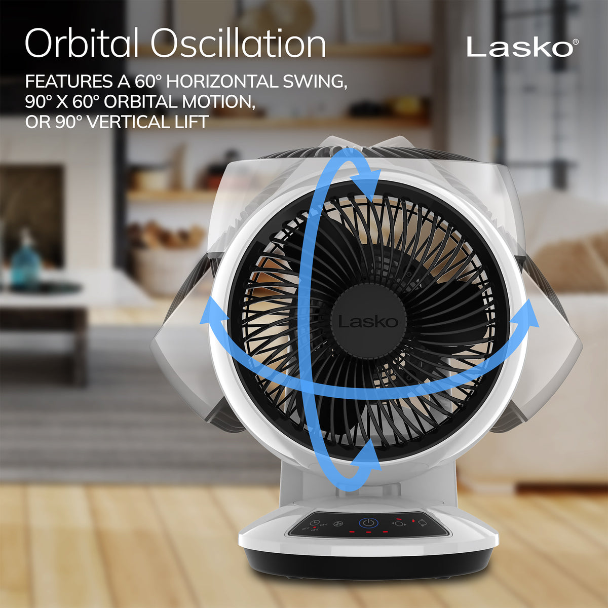 Lasko Whirlwind 7" Table Fan: Dual Oscillation, 3-Speed, Remote