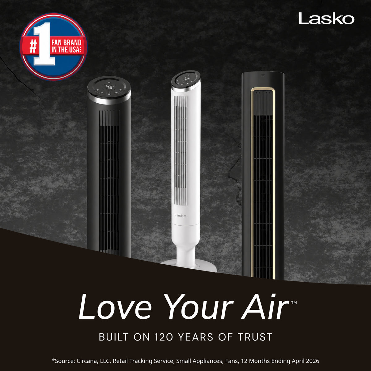 Lasko Apex 42" Tower Fan: Oscillating, 6-Speed, Remote, Timer