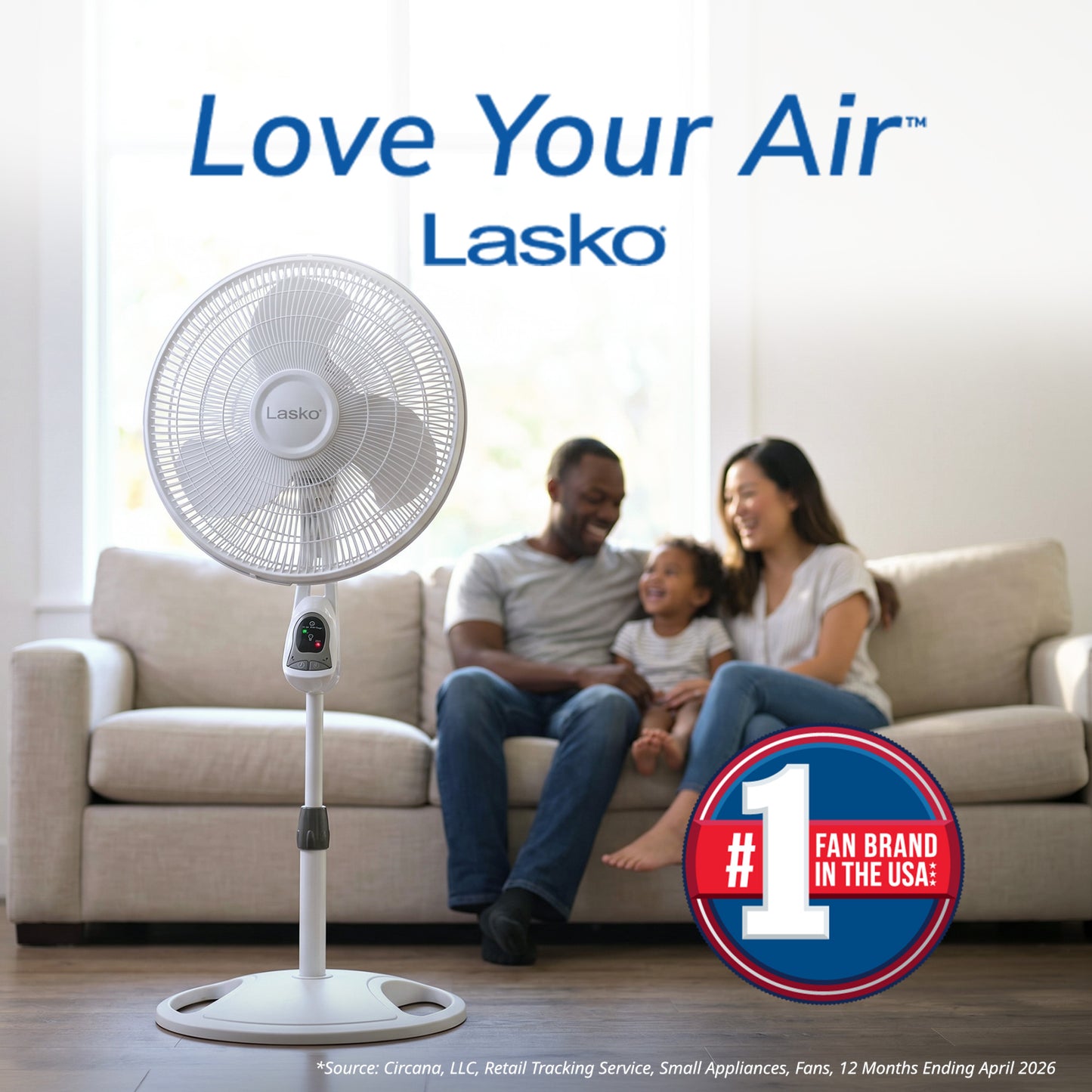 Lasko 16" Pedestal Fan: Oscillating, 3-Speed, Remote, Timer, White