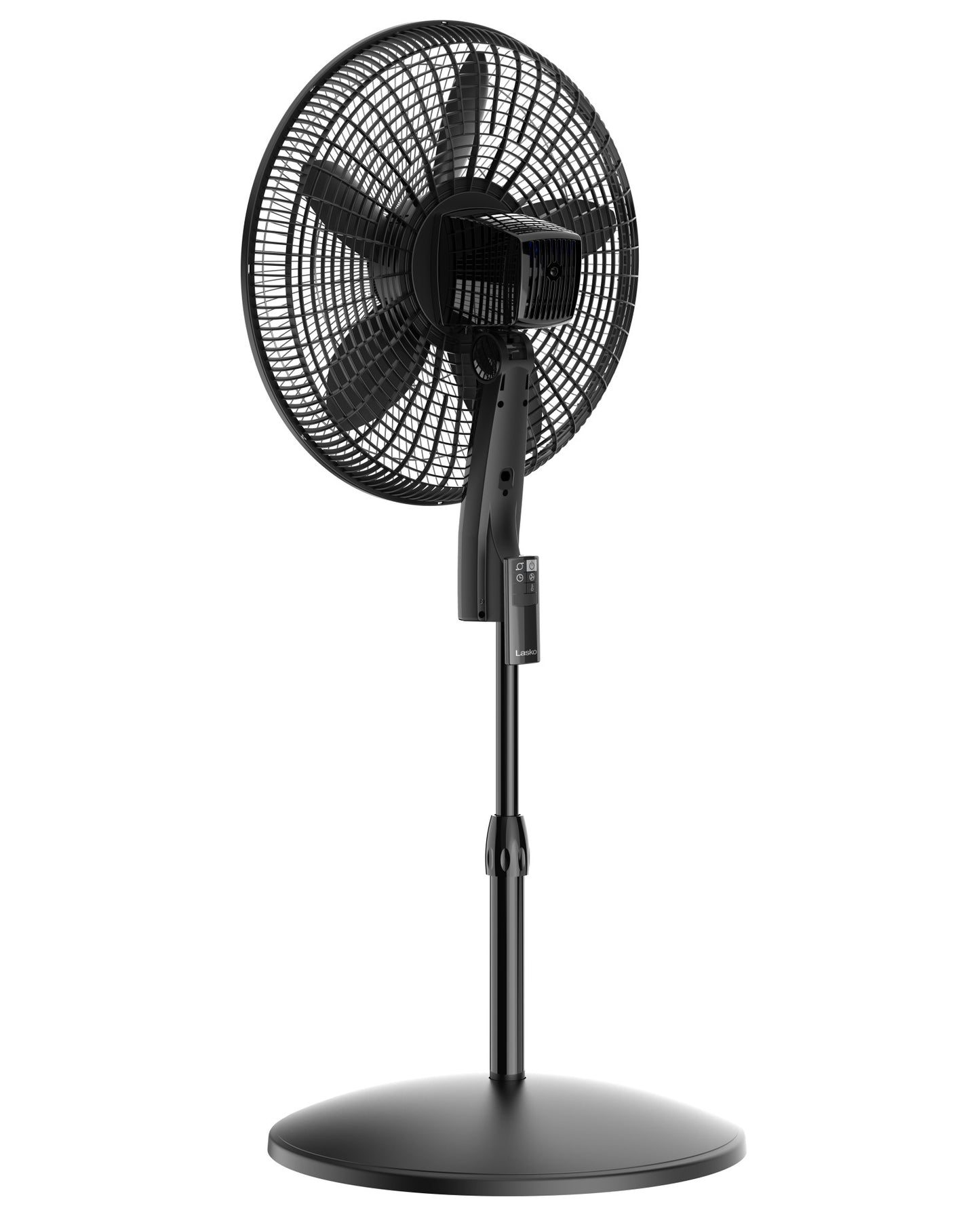 Lasko 18" Pedestal Fan: Oscillating, 4-Speed, Remote, Timer, Black