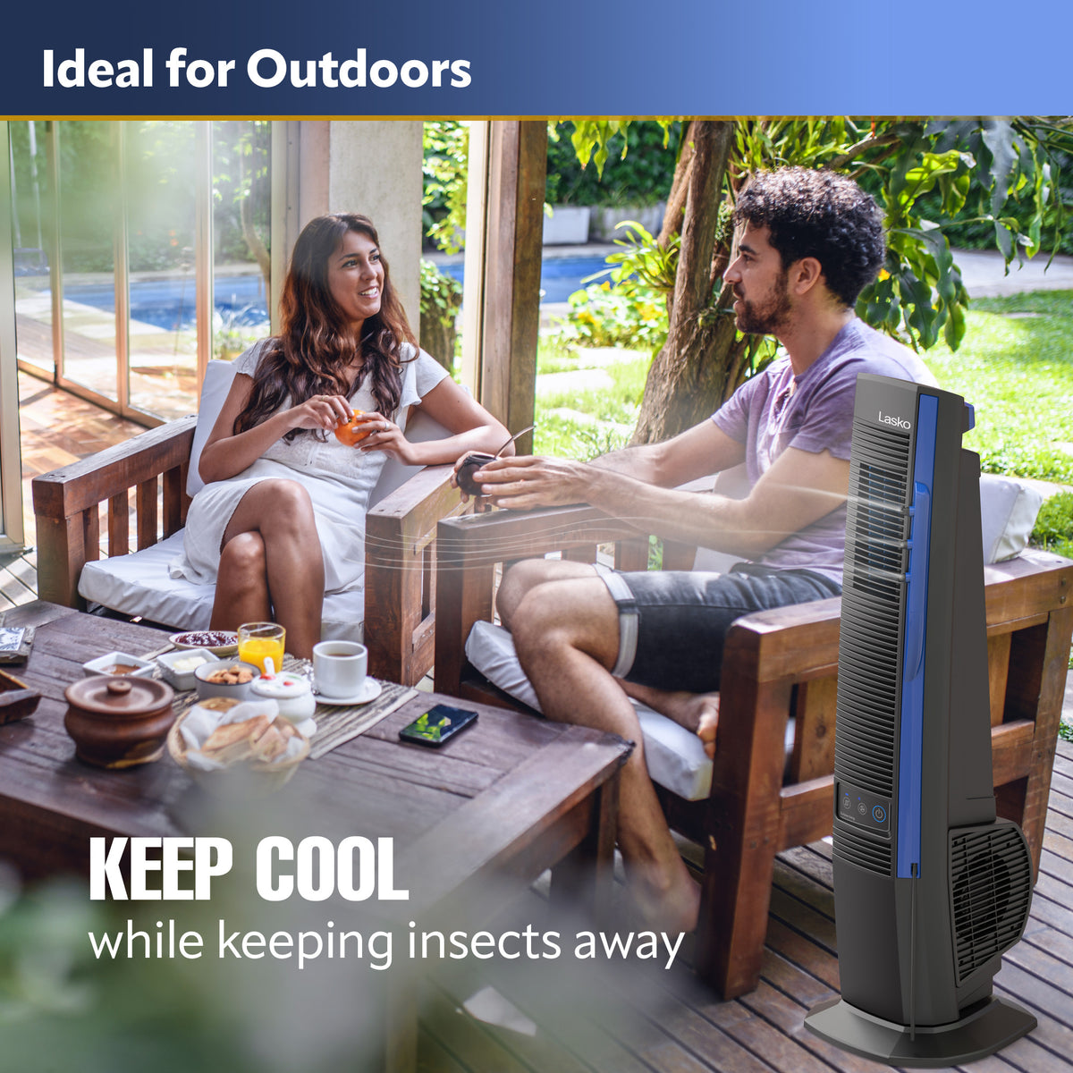 Lasko Misto 42" Outdoor Misting Tower Fan: Oscillating, 4-Speed