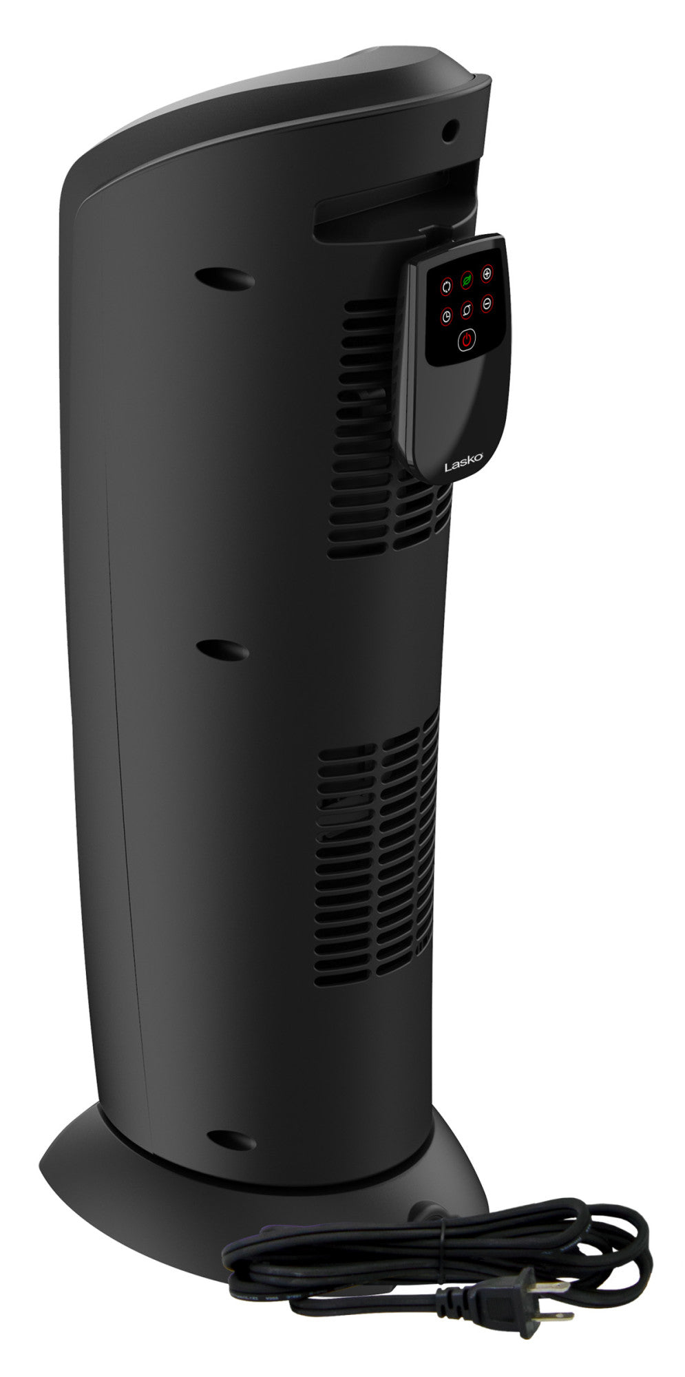 Lasko 23" Ceramic Tower Heater (2 heat settings, remote, timer, thermostat, tip-over switch, black)