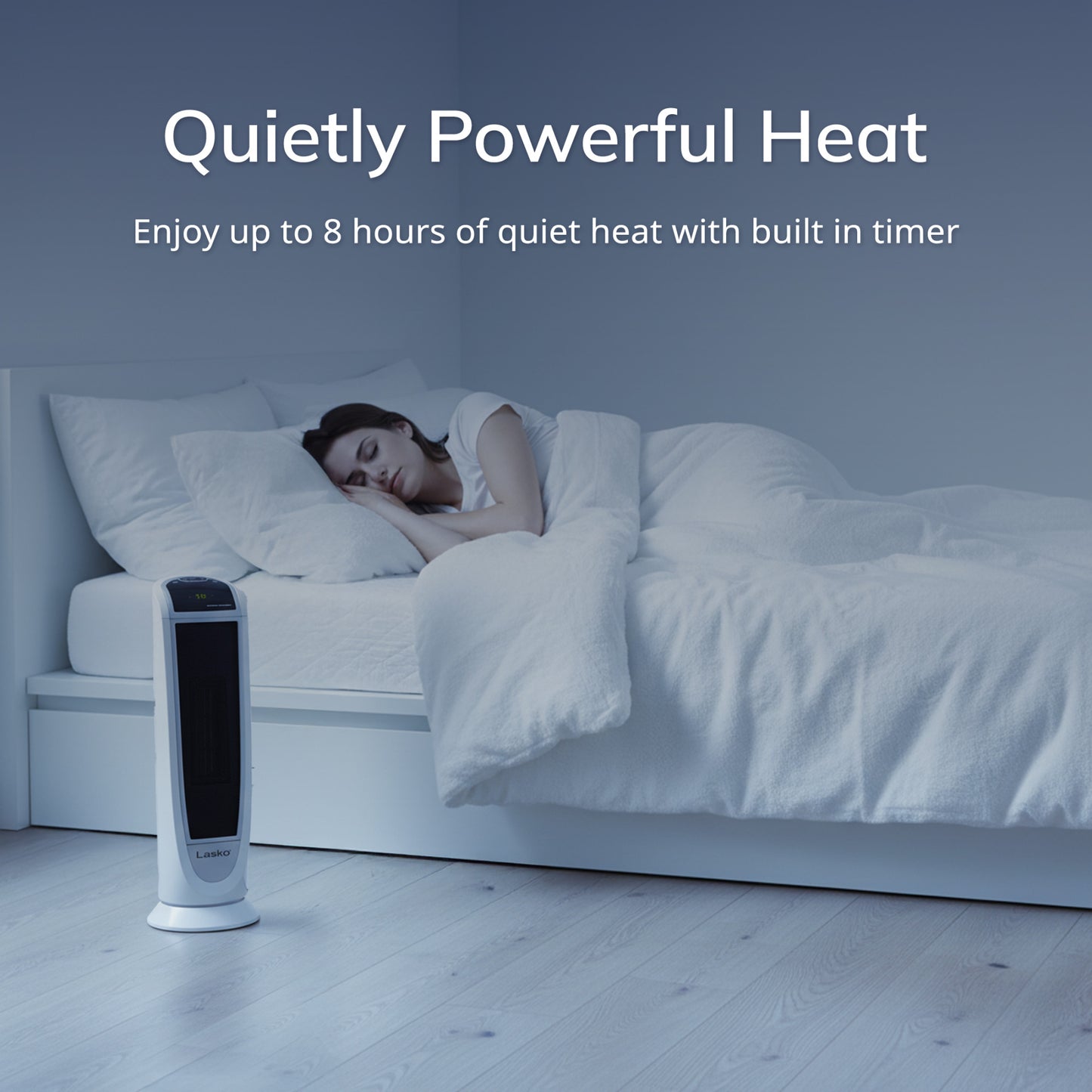 Lasko 22" Digital Ceramic Tower Heater (2 heat settings, remote, timer, white)