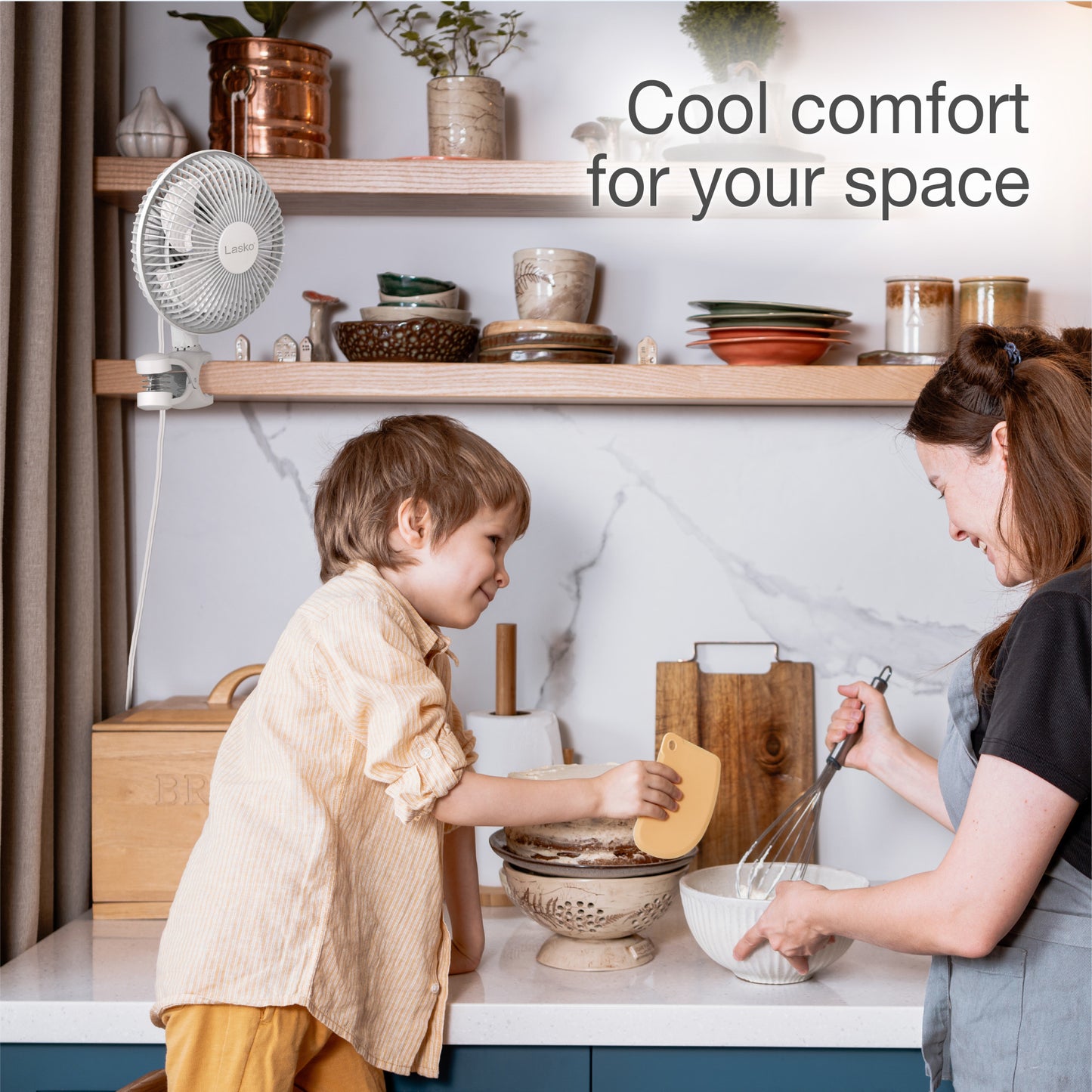 Lasko 6" Personal Clip Fan: 2-Speed, Pivoting, White