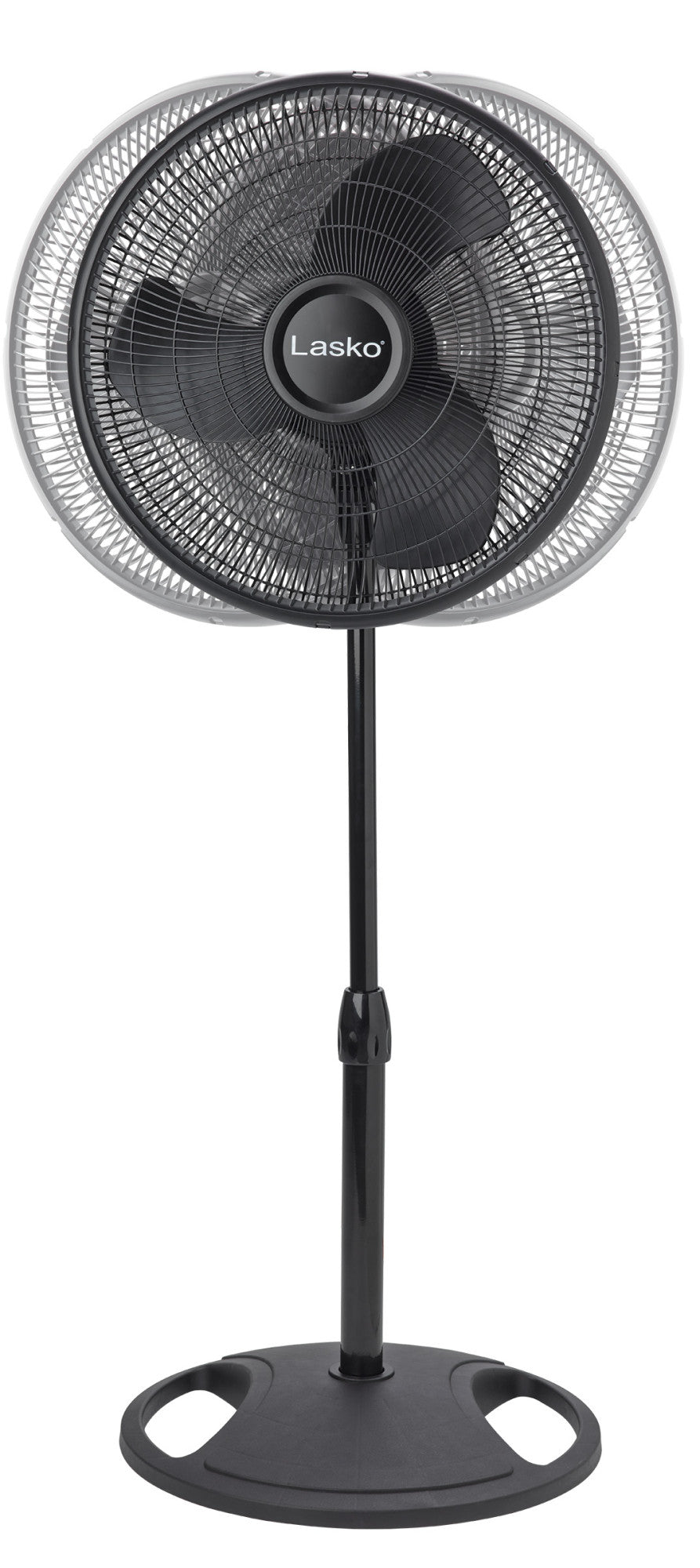 Lasko 16" Pedestal Fan: Oscillating, 3-Speed,  Adjustable Height, Black
