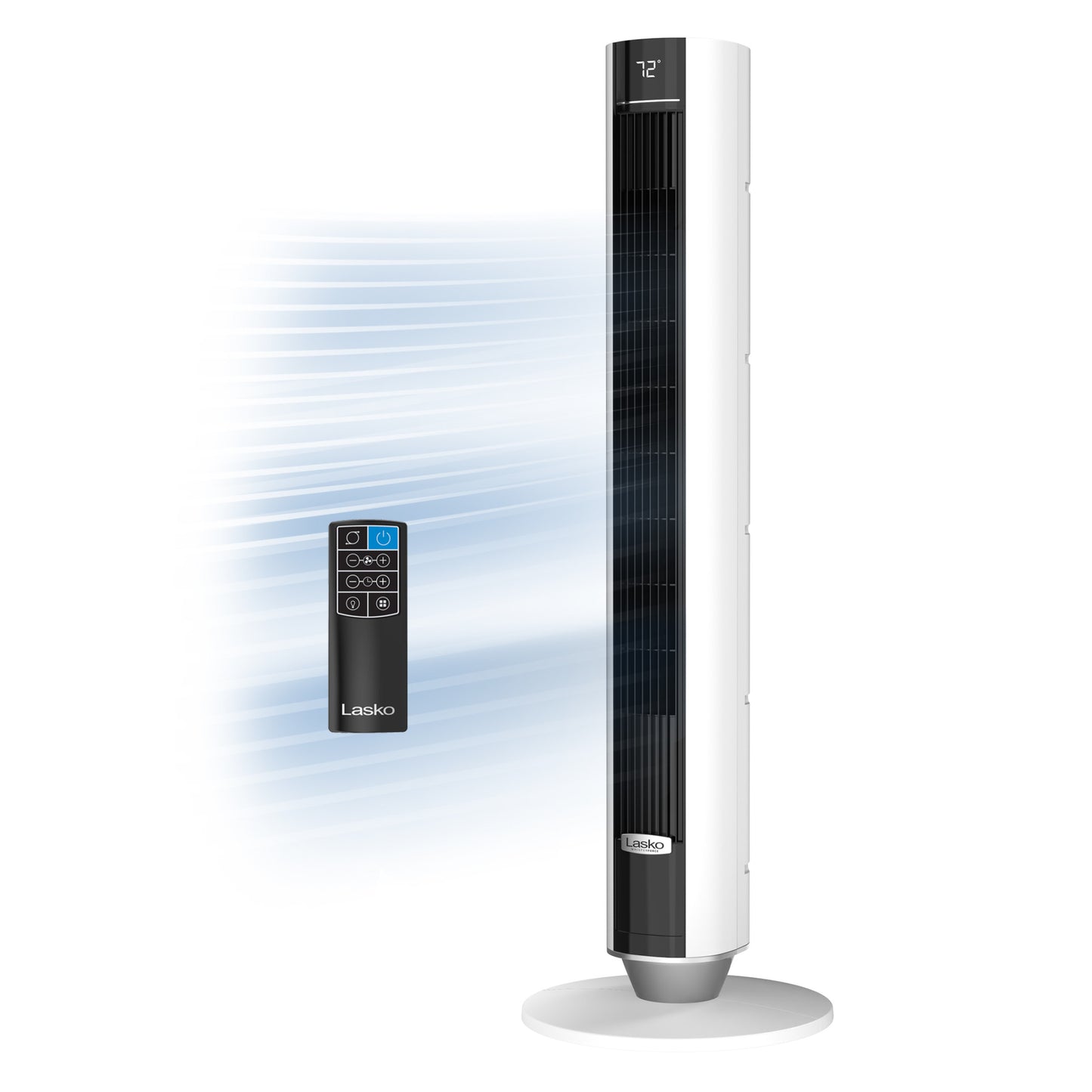 Lasko 40" DC Tower Fan: Oscillating, 12-Speed, Remote, Timer, White