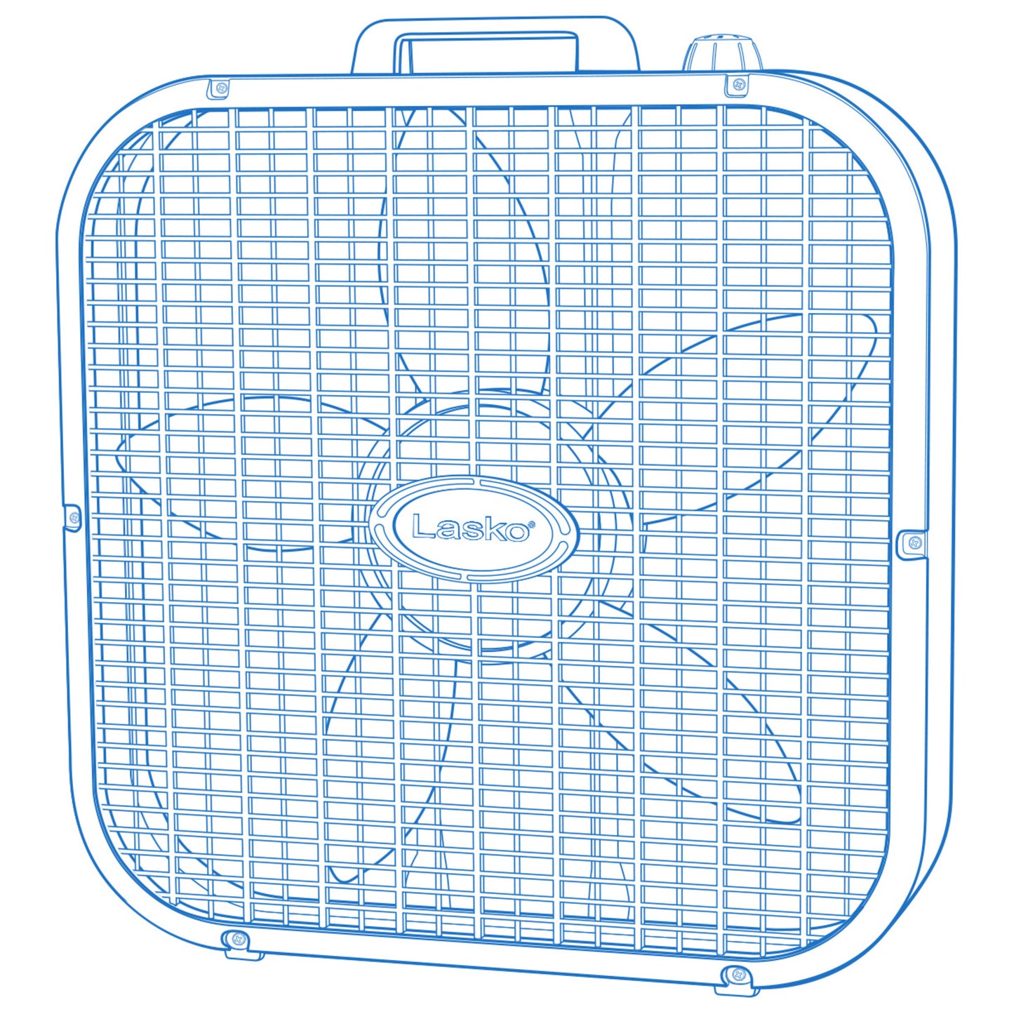 Lasko 20" Box Fan: 3-Speed, Weather-Resistant Motor, White