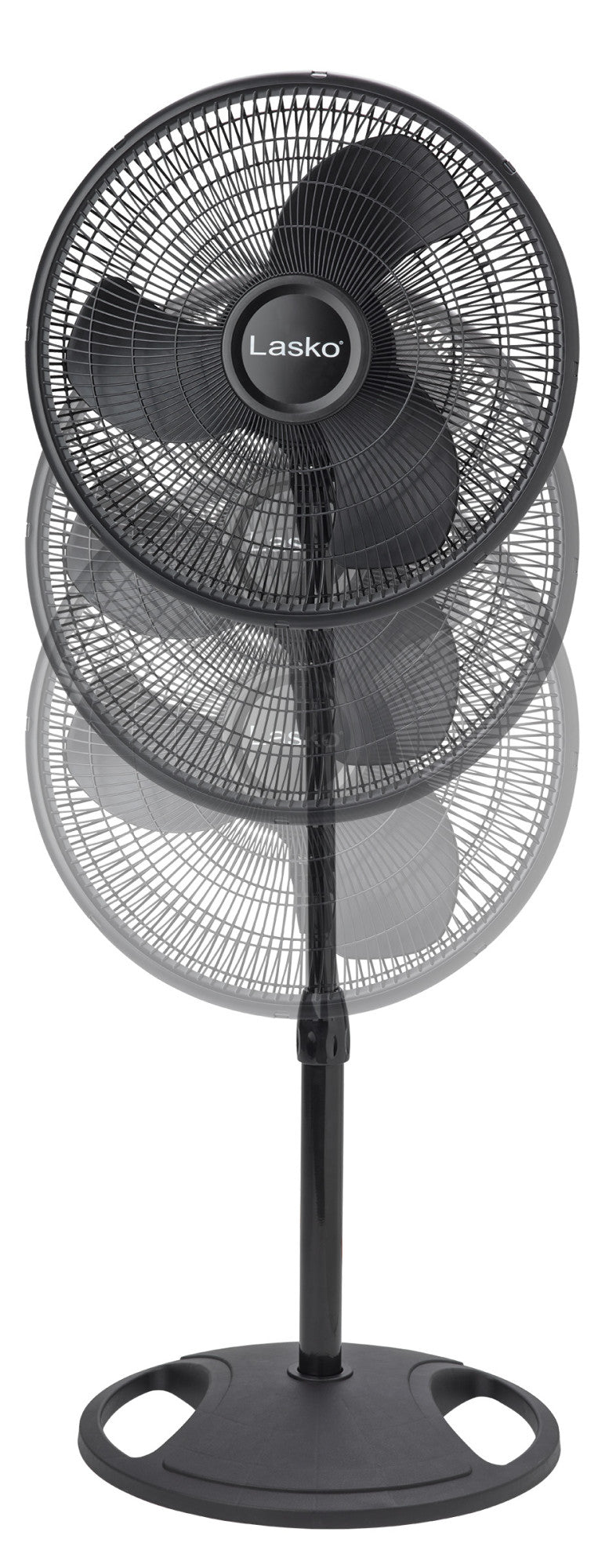 Lasko 16" Pedestal Fan: Oscillating, 3-Speed,  Adjustable Height, Black