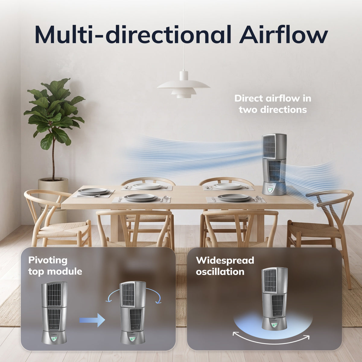 Lasko Wind Tower 14" Table Fan: Oscillating, 3-Speed, Pivoting