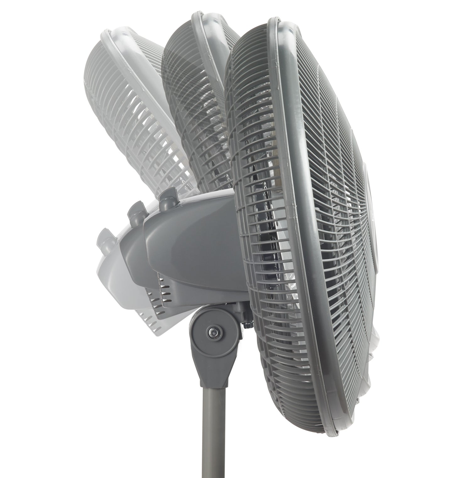 Lasko 16" Pedestal Fan: Oscillating, 3-Speed,  Adjustable Height, Gray