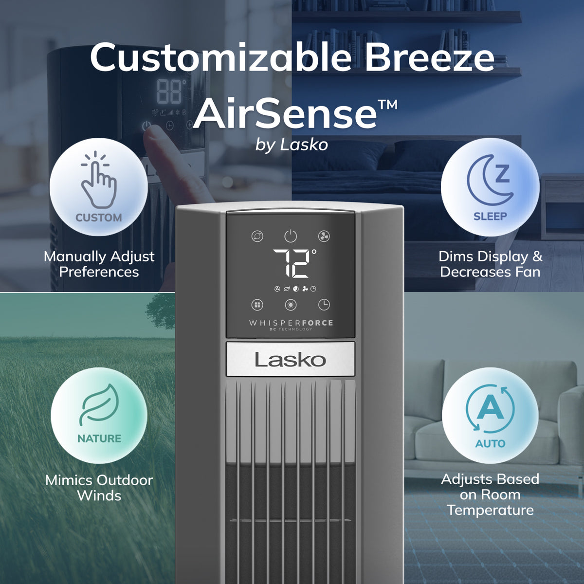 Lasko 48" DC Tower Fan: Oscillating, 12-Speed, Remote, Timer