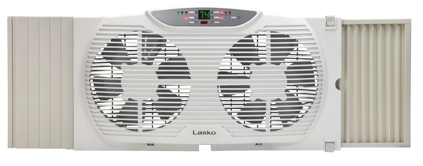 Lasko Twin Window Fan: 3-Speed, Electrically Reversible, Remote, White