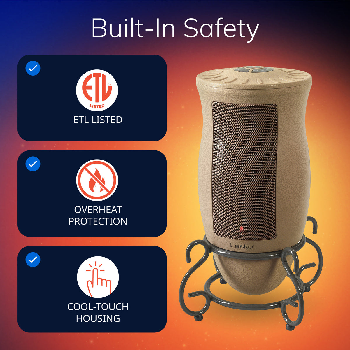 Lasko 16" Ceramic Tower Space Heater: Oscillating, 2 Heat Settings, Remote, Timer, Thermostat