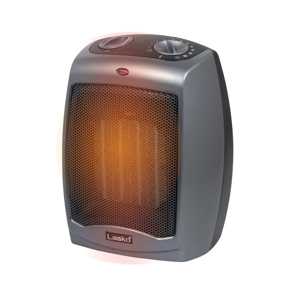 Lasko 9" Ceramic Space Heater: 2 Heat Settings, Tip-Over Switch, Thermostat